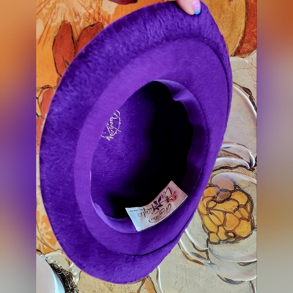 60s LORD & TAYLOR Purple Mohair Soft Luxury MISS ALICE Hollywood Movie Star Hat - Picture 15 of 16
